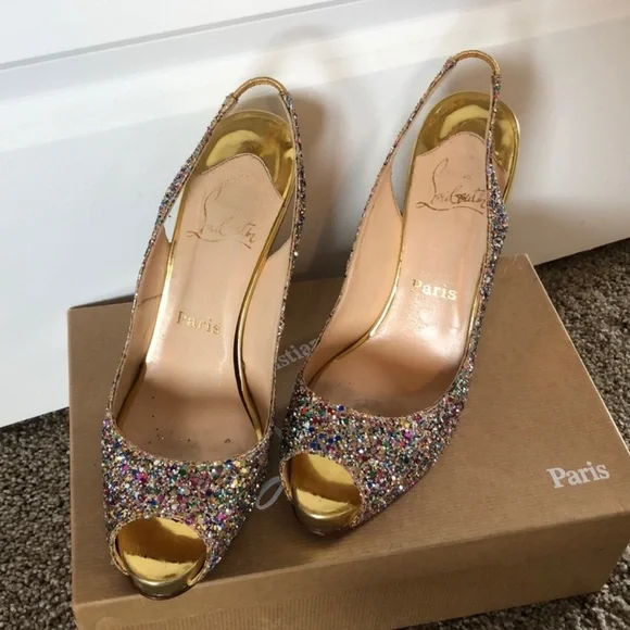Louboutin Glitter Slingback - Picture 2 of 4